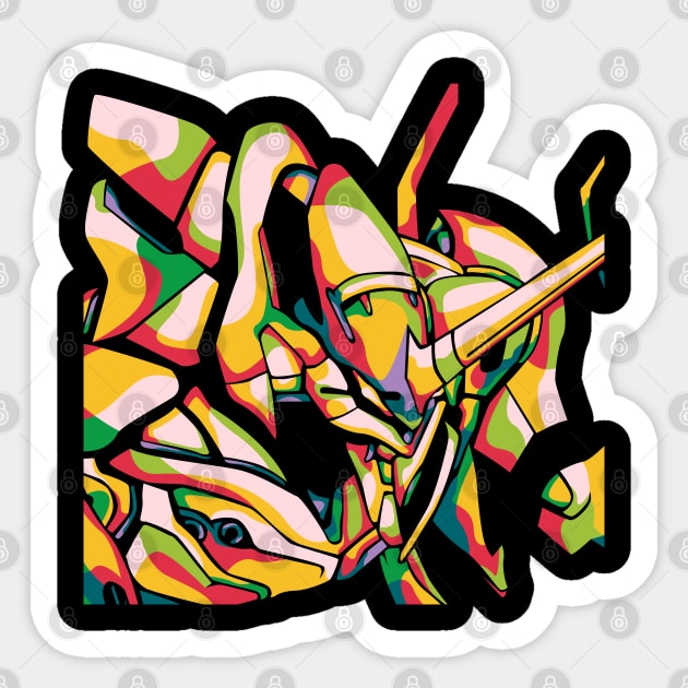 Abstract Eva Unit 01 Sticker by ipxi7_